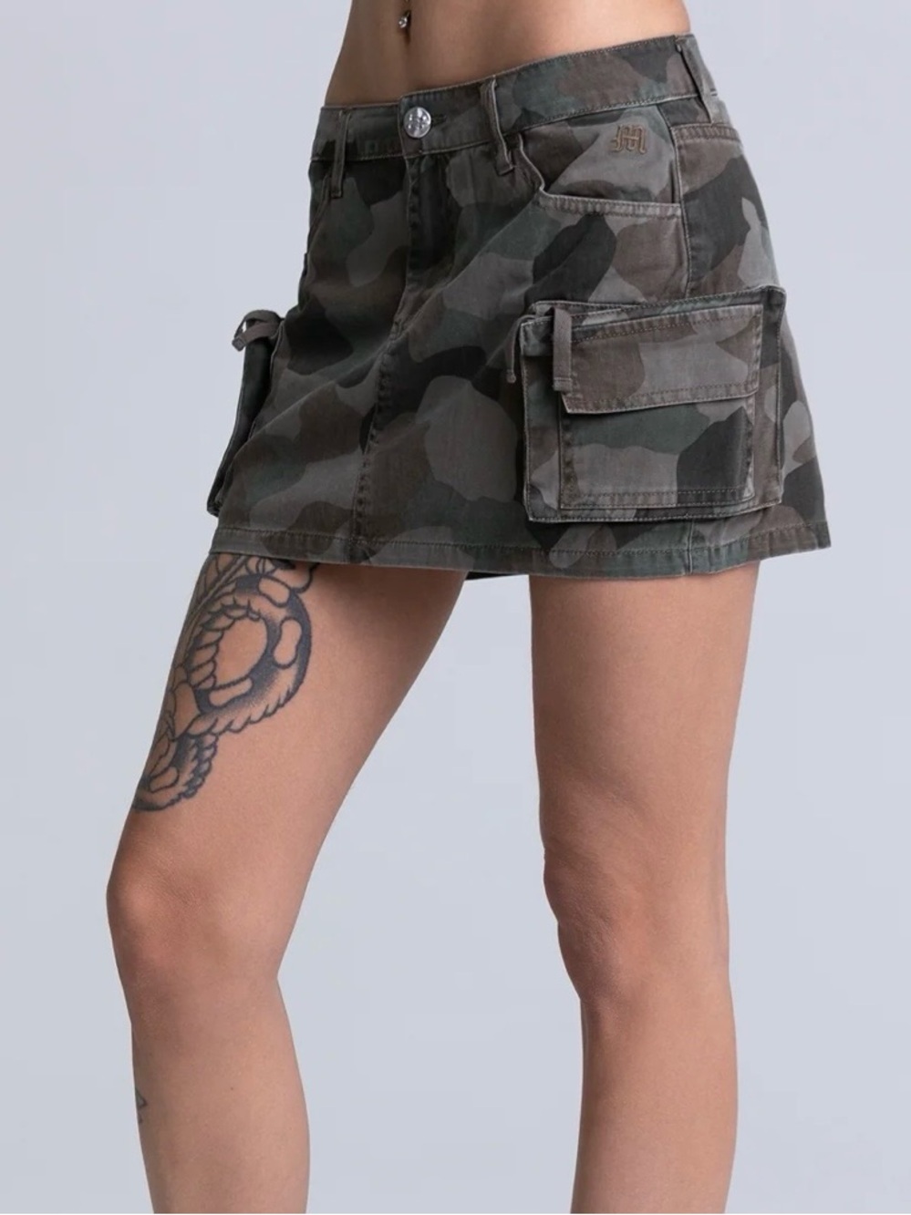 Miss Me Camo Cargo Mini Skirt